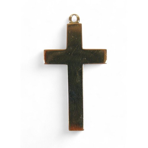 34 - A 9ct yellow gold cross shaped pendant, 3.4cm high, 2.6g.