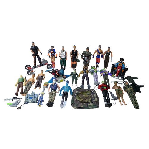 231 - A collection of ten Action Man figures with eleven enemies and friends, together with equipment incl... 