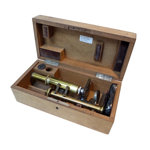 224 - E. Leitz Wetzlar brass microscopes in original wooden cases c.1900, both boxes are numbered and matc... 