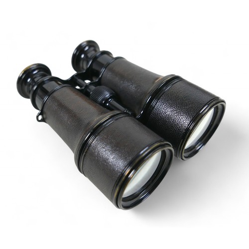 220 - A group of four pairs of binoculars, including a French WWI pair made by Lemaire, Paris, in leather ... 