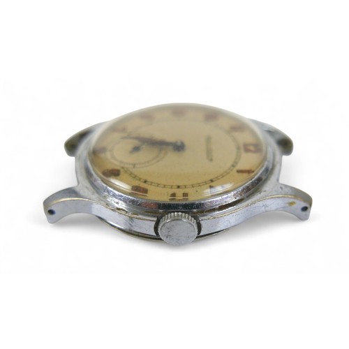 94A - A Jaeger LeCoultre stainless steel cased gentleman's wristwatch, circa 1950's, circular silvered dia... 