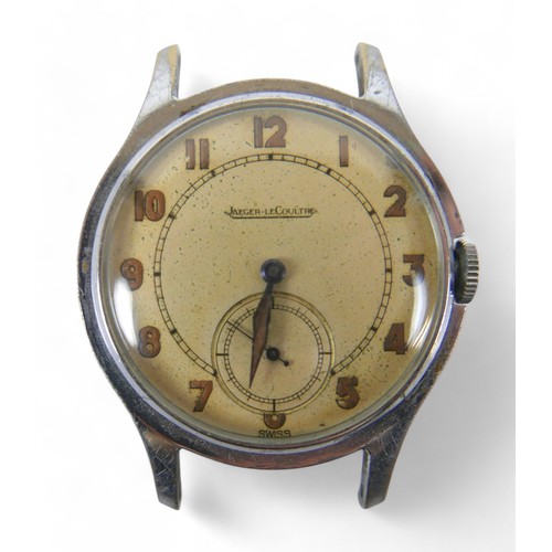 94A - A Jaeger LeCoultre stainless steel cased gentleman's wristwatch, circa 1950's, circular silvered dia... 