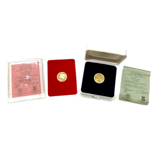 139 - Two Elizabeth II gold half sovereigns, 1973 and 1979, Isle of Man issue by Pobjoy Mint, to commemora... 