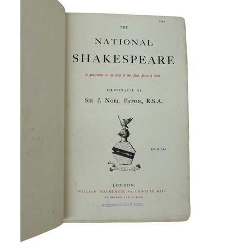 137 - Three large folio books, 'The National Shakespeare, A facsimile of the cert of the first folio of 16... 