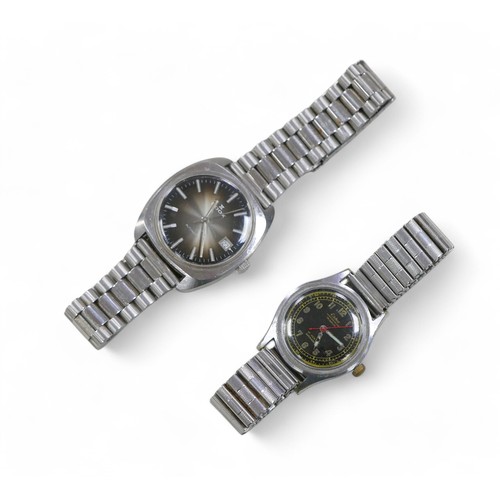 104 - Two retro stainless steel gentleman's wristwatches, comprising an Eska Incabloc, 17 Jewel antimagnet... 