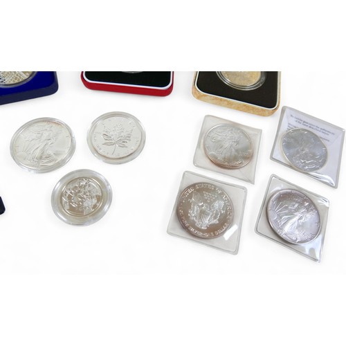 5 - Fourteen silver proof coins and six half silver Canadian dollars. (20)