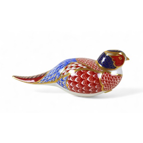 187 - Five Royal Crown Derby paperweights, quail, pheasant, duck and two squirrels. (5)