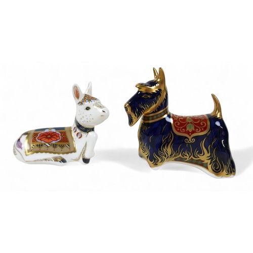 189 - Four boxed Royal Crown Derby paperweights, Chatsworth coot, Scottish terrier, red legged partridge a... 