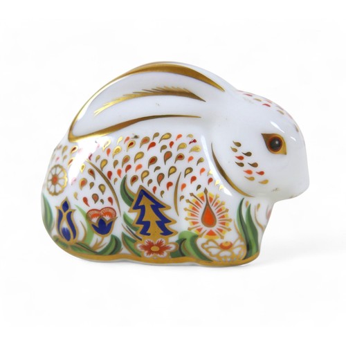 190 - Four Royal Crown Derby paperweights, modelled as 'Baby Rowsley Rabbit' for Sinclairs, 'Ladybird Blue... 