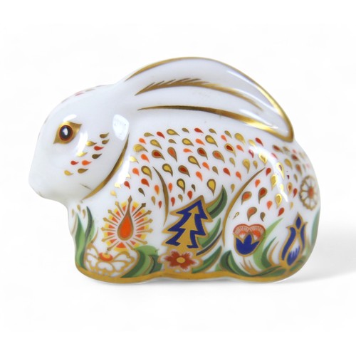 190 - Four Royal Crown Derby paperweights, modelled as 'Baby Rowsley Rabbit' for Sinclairs, 'Ladybird Blue... 