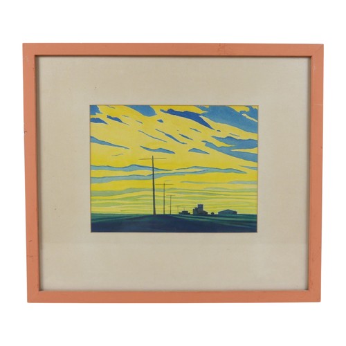 220 - Robert Newton Hurley (British, 1894-1980): 'Flaming Summer Sky', signed, watercolour, part of the 'H... 