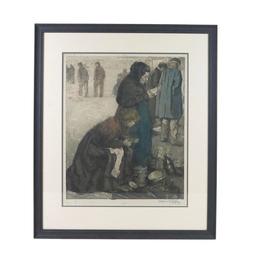 199 - Manuel Robbe (French, 1872-1936): 'Scene De Marche Aux Puces', 1908, etching with aquatint, signed i... 