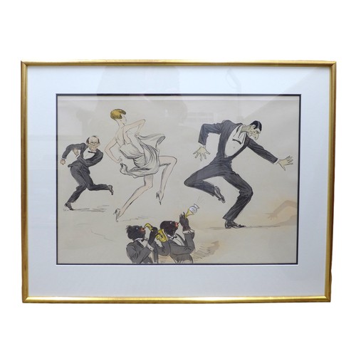 203 - SEM (Georges Goursat) (French, 1863-1934): depicting a lady and two gentlemen dancing, a single plat... 