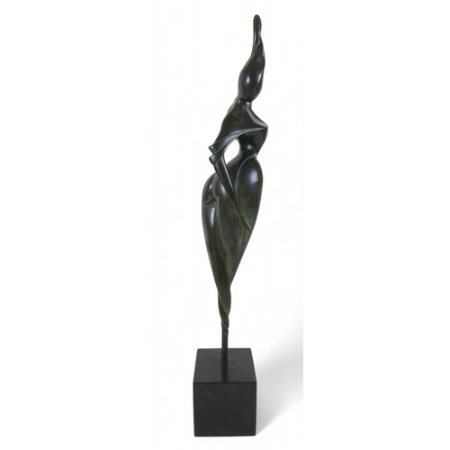 128 - Isabelle Jeandot (French, b. 1966): 'Flamme', bronze 2001, 4/8, with Certificat d’origine', on marbl... 