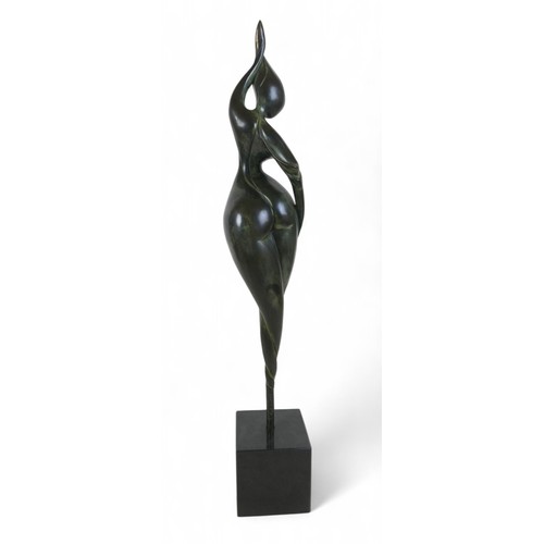 128 - Isabelle Jeandot (French, b. 1966): 'Flamme', bronze 2001, 4/8, with Certificat d’origine', on marbl... 