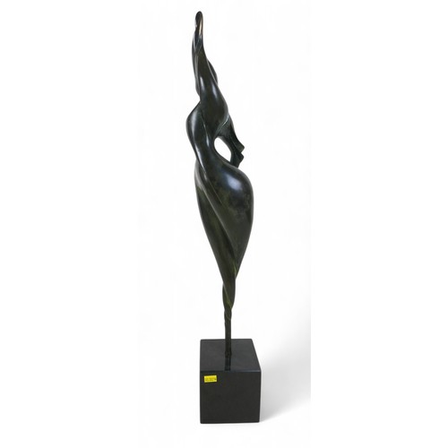 128 - Isabelle Jeandot (French, b. 1966): 'Flamme', bronze 2001, 4/8, with Certificat d’origine', on marbl... 