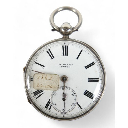 107 - Two silver-cased 19th century pocket watches; one a pair cased watch hallmarked London 1883, both in... 