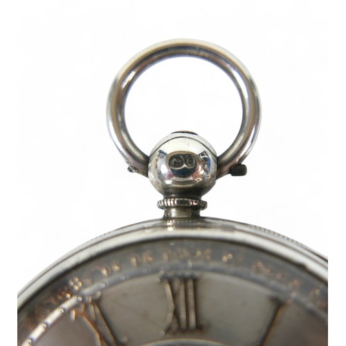 109 - Three silver-cased 19th century pocket watches; two with silvered dials and rose gold Roman numerals... 