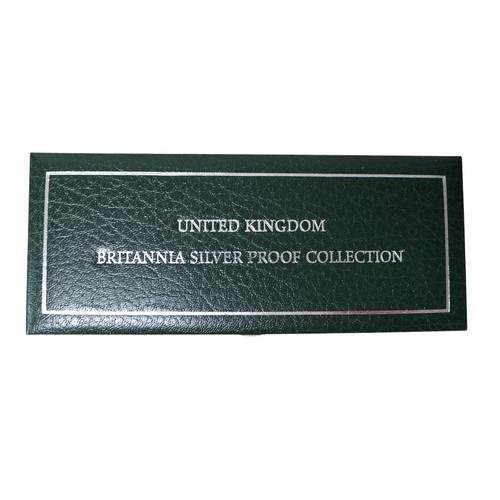 34 - A Royal Mint 1997 Silver Proof Britannia Collection, four coins with certificate of authenticity in ... 