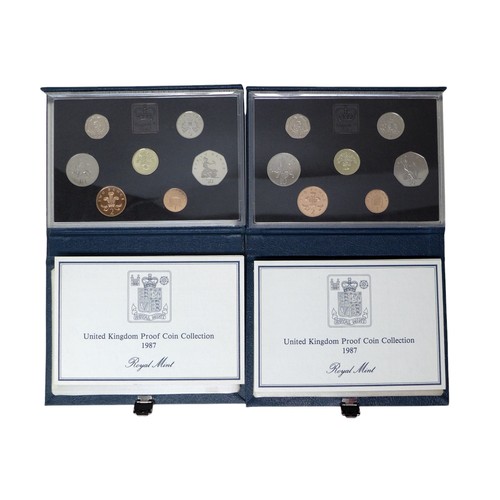 29 - Eight Royal Mint United Kingdom Proof sets, comprising 1987, 1988, 1989, 1990, 1991, 1992, with two ... 