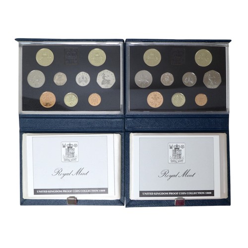 29 - Eight Royal Mint United Kingdom Proof sets, comprising 1987, 1988, 1989, 1990, 1991, 1992, with two ... 