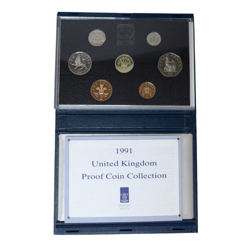 29 - Eight Royal Mint United Kingdom Proof sets, comprising 1987, 1988, 1989, 1990, 1991, 1992, with two ... 