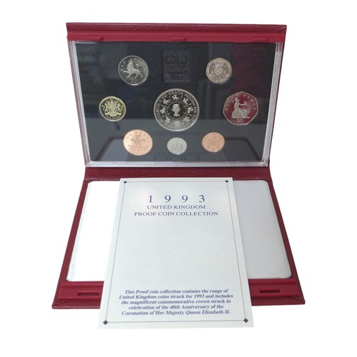 30 - Six Royal Mint United Kingdom proof coin sets, including three deluxe set for 1995, 1997, 1998, toge... 