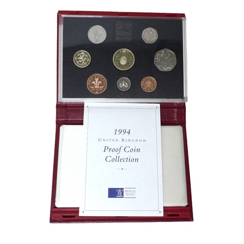 30 - Six Royal Mint United Kingdom proof coin sets, including three deluxe set for 1995, 1997, 1998, toge... 