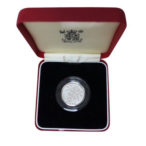 42 - Eight Royal Mint Silver Proof Piedfort £1 coins, comprising 1988, 1989, 1993, 1998, 1999, 2001, 2002... 