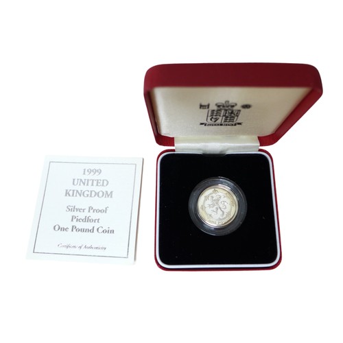 42 - Eight Royal Mint Silver Proof Piedfort £1 coins, comprising 1988, 1989, 1993, 1998, 1999, 2001, 2002... 