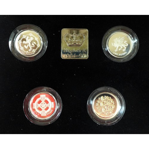 43 - Seven Royal Mint Silver Proof Piedfort £1 coins, including a four-coin set with 1994, 1995, 1996 and... 