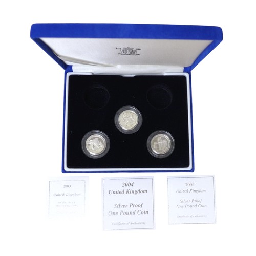 40 - Royal Mint Silver Proof One Pound coin sets, comprising United Kingdom Pattern Collection four-coin ... 