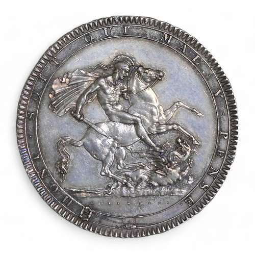 47 - A George III silver crown, 1818, with associated hard case.