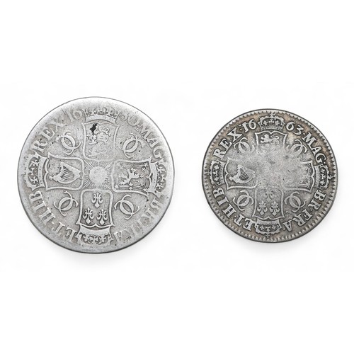 38 - Two Charles II coins, comprising a 1680 crown, 38mm diameter, 29.2g,  together with a 1663 halfcrown... 