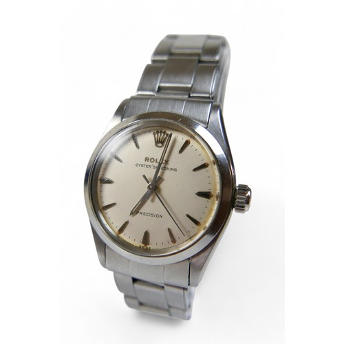 117 - A Rolex Oyster Speedking Precision stainless steel gentleman's wristwatch, circa 1960, ref. 6420, se... 