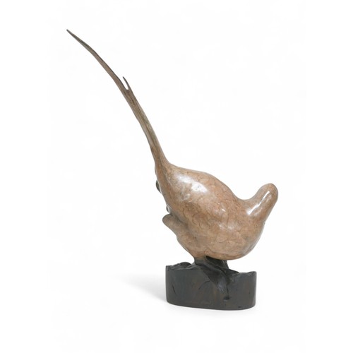 129 - Andrew Glasby (British, 20th/21st century): a limited edition bronze sculpture of a pheasant, number... 