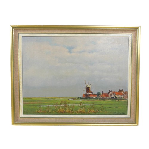 213 - F. L. Cramphorn (British, 20th century): a landscape view of Cley, Norfolk, signed lower right, oil ... 