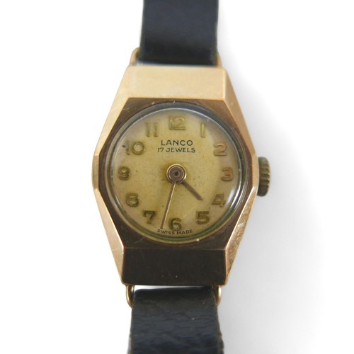 97 - Two 9ct yellow gold watch heads, both manual wind, largest has 20mm case, both running, total weight... 