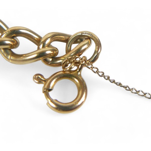 71 - A 9ct yellow gold link bracelet, 6.8mm wide, 22.6g.