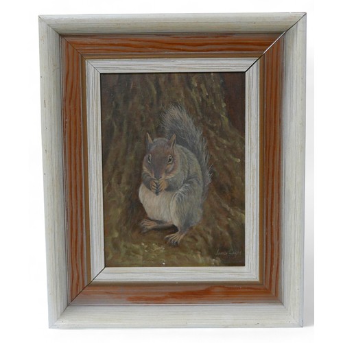 168 - Caesar Smith (British, b. 1930): three wildlife miniatures oil on card, depicting a rabbit, badger a... 