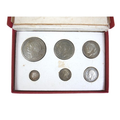 121 - 1927 King George V silver 6-coin specimen proof set in a card box of issue including 'Wreath' Crown.... 