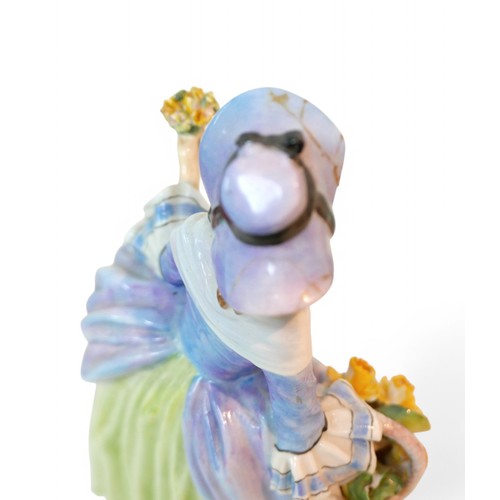 131 - Three Royal Doulton figurines, comprising 'Virginia', 'Spring Flowers' both a/f, together with 'Autu... 