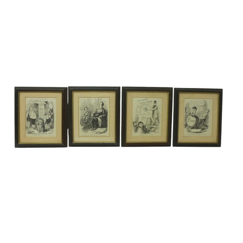 240 - After Cruikshank four humorous prints, frame size 30 by 2 by  36cm.(4)