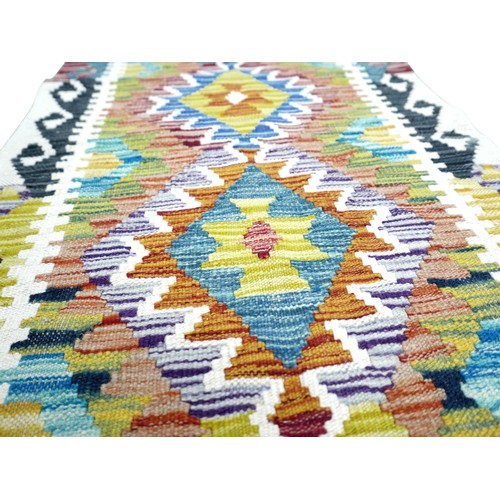 289 - Choni Kilim runner hand knotted woolen rug, 152 by 65cm.