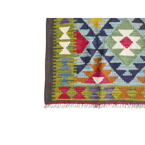 327 - Maimana Kilim runner hand knotted rug, 290 by 80cm.