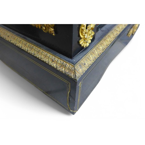 334 - A pair of 19th century gilt metal mounted Boulle and ebonised pier display cabinets, circa 1870, wit... 