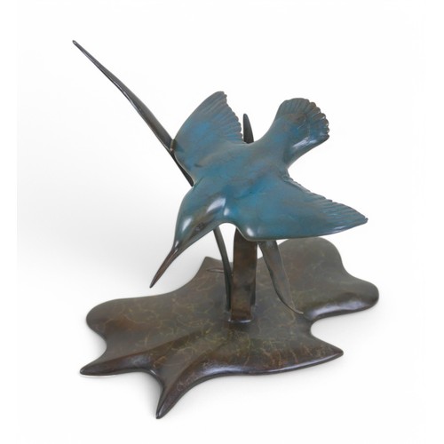 168 - Andrew Glasby (British, b. 1970): a limited edition life sized bronze sculpture of a diving Kingfish... 