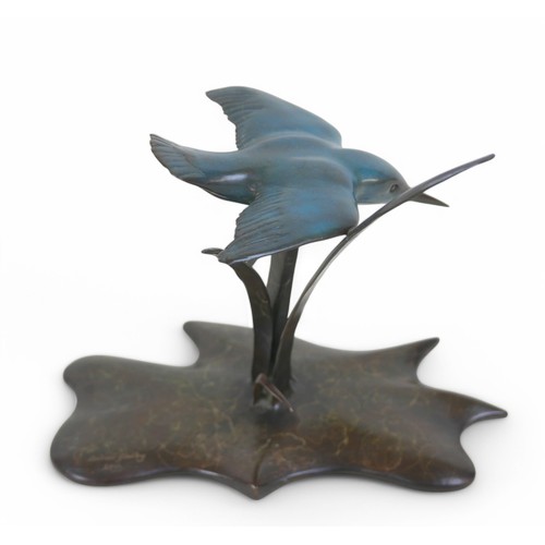 168 - Andrew Glasby (British, b. 1970): a limited edition life sized bronze sculpture of a diving Kingfish... 