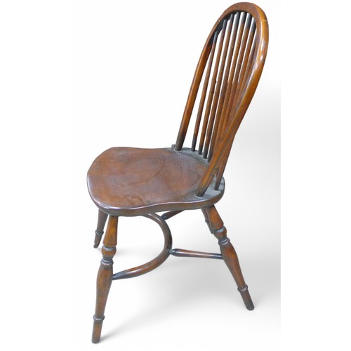 330 - A set of eight 19th century style ash and elm Windsor dining chairs with crinoline stretchers, compr... 