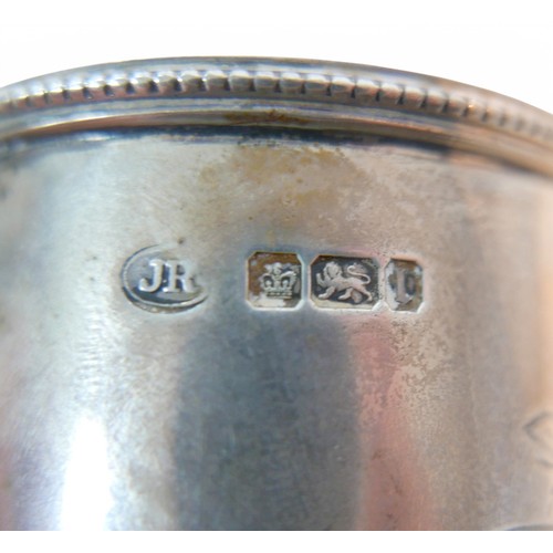 7 - An Edwardian silver Christening tankard, with single scroll handle, engraved 'John Robert.. Broughto... 